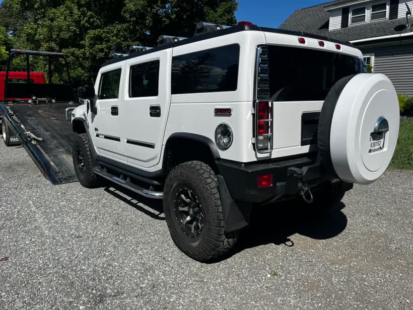 White Hummer on the flatbed